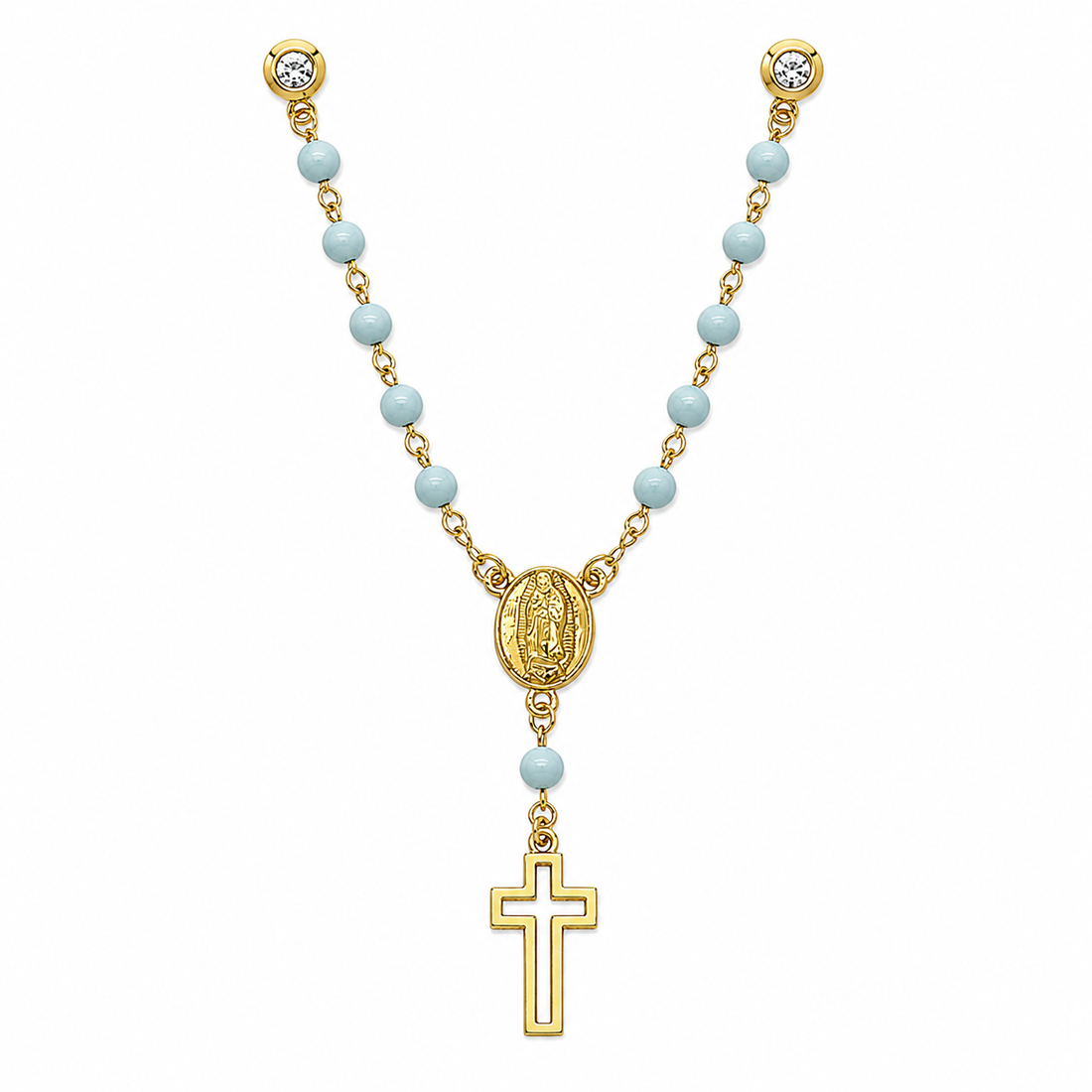 Baby blue rosary pin