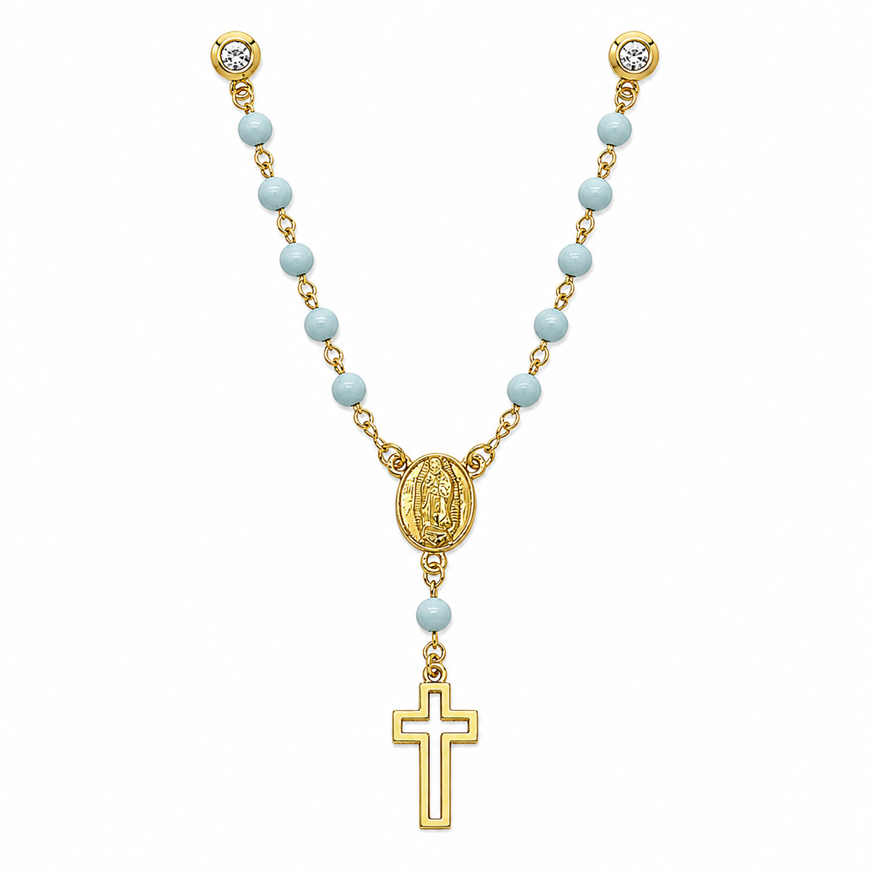 Baby blue rosary pin