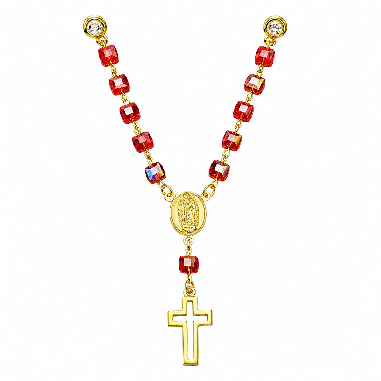 Red Rosary Pin