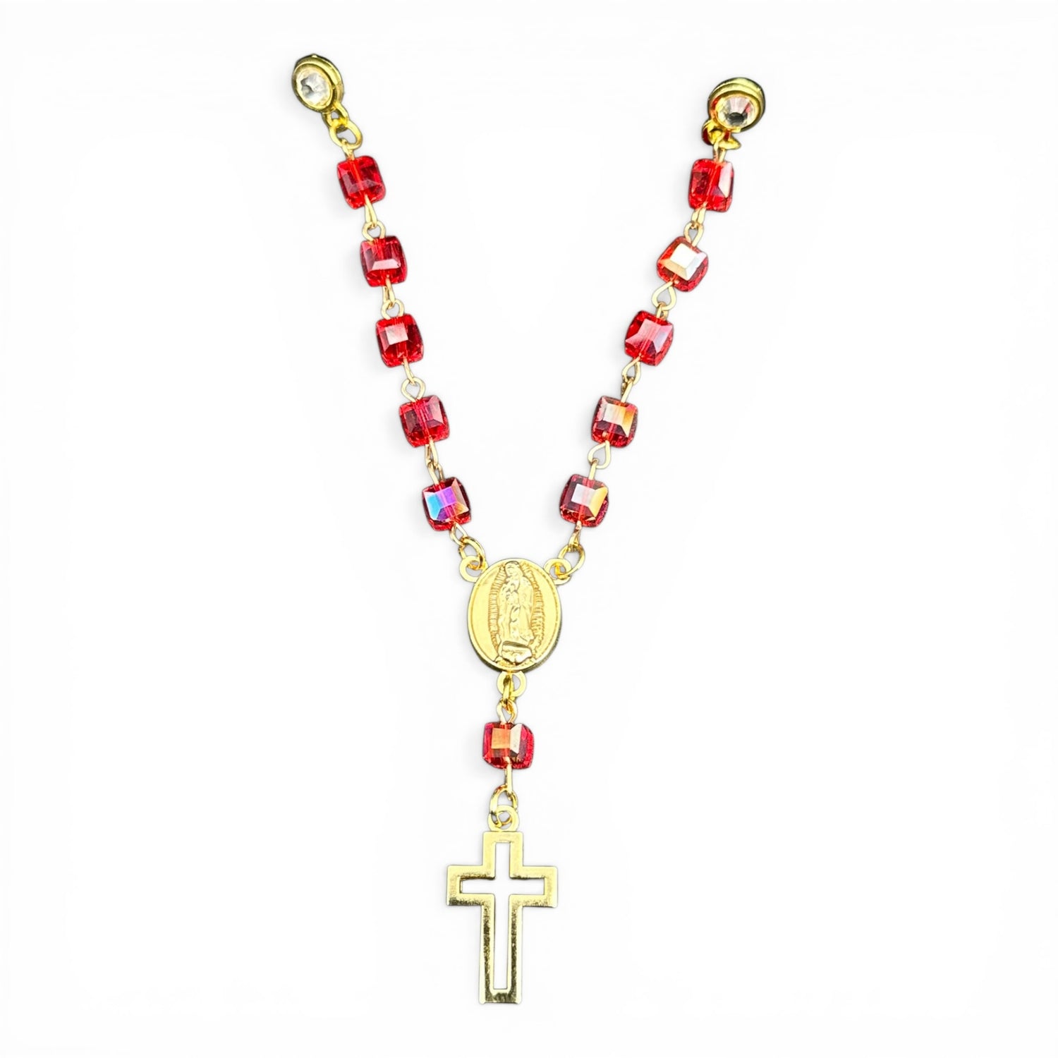 Red Rosary Pin