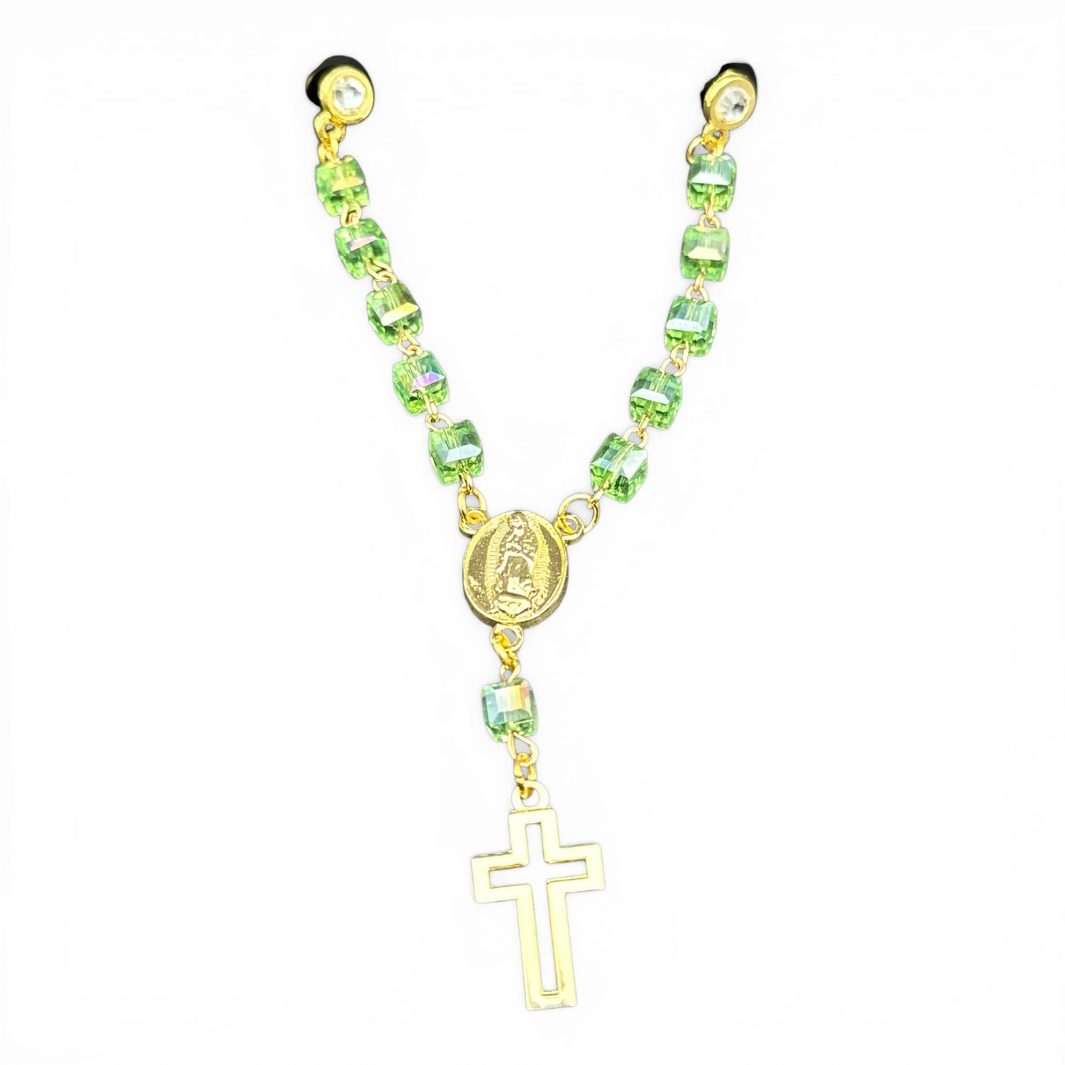 Green Rosary Pin