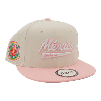 Beige and pink cap with &